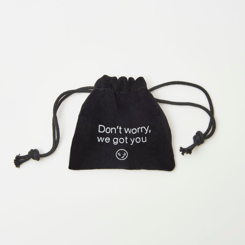 mini drawstring bag black velvet